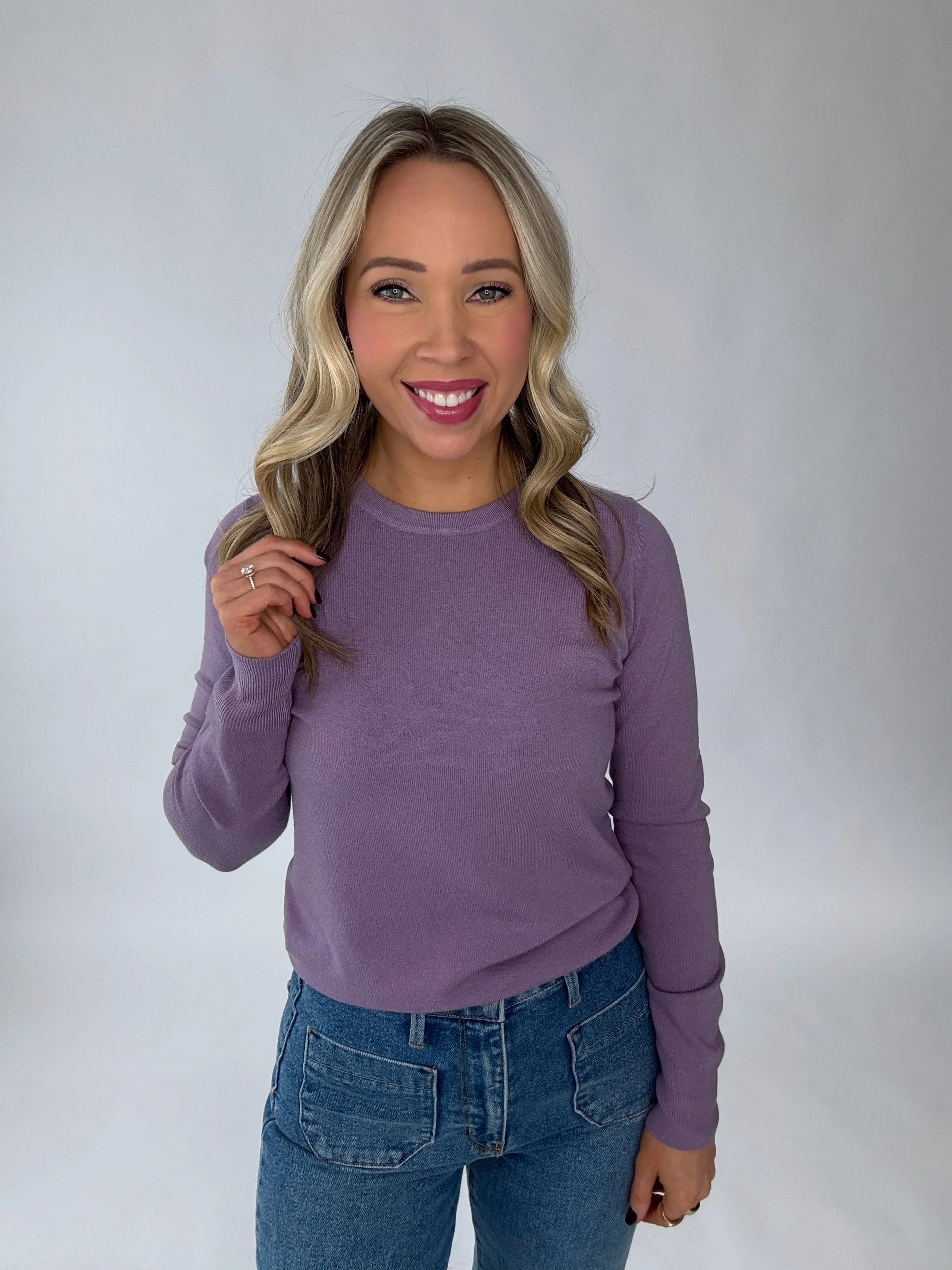 Falling For You Lightweight Sweater - Lavender