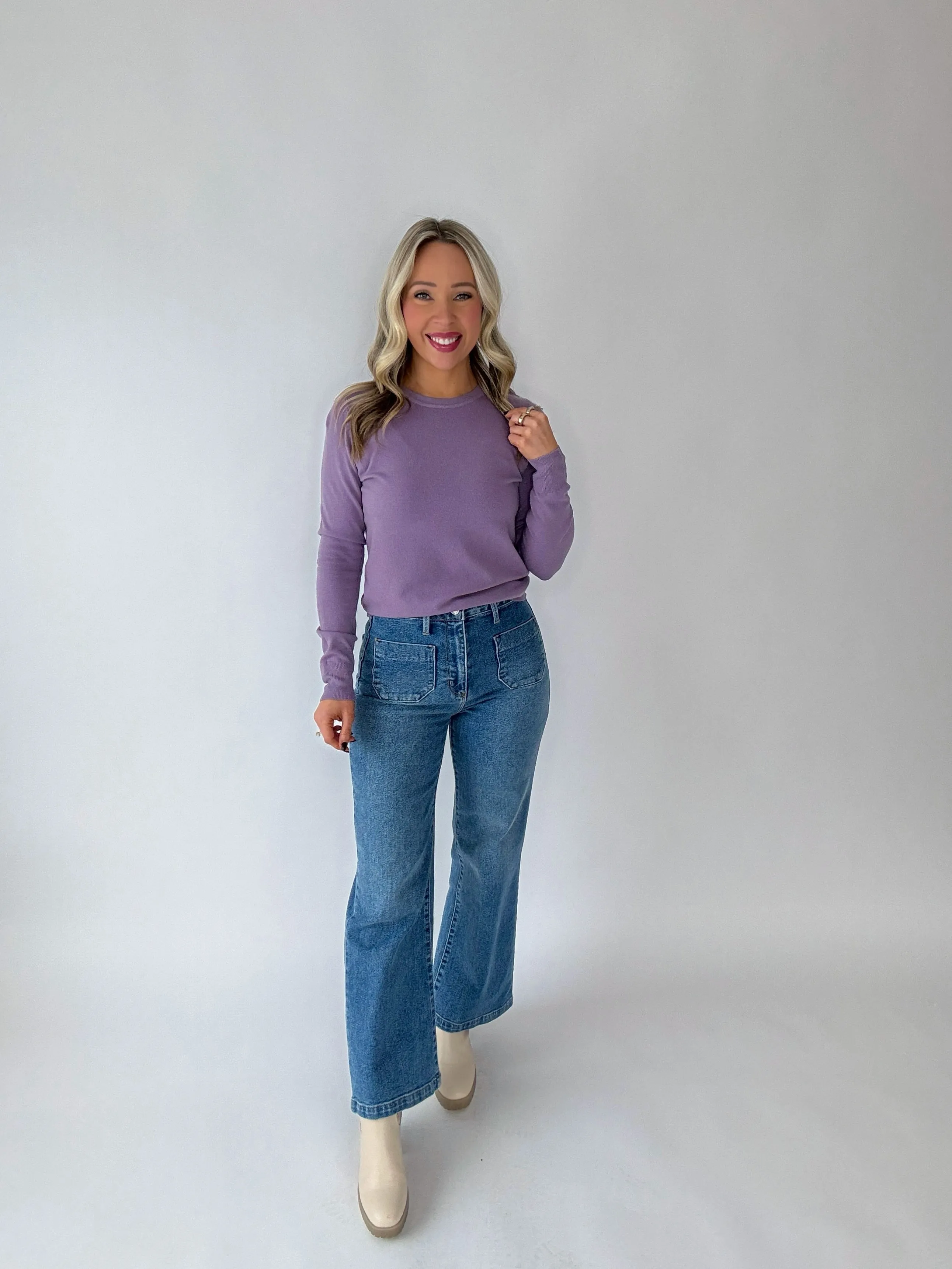 Falling For You Lightweight Sweater - Lavender