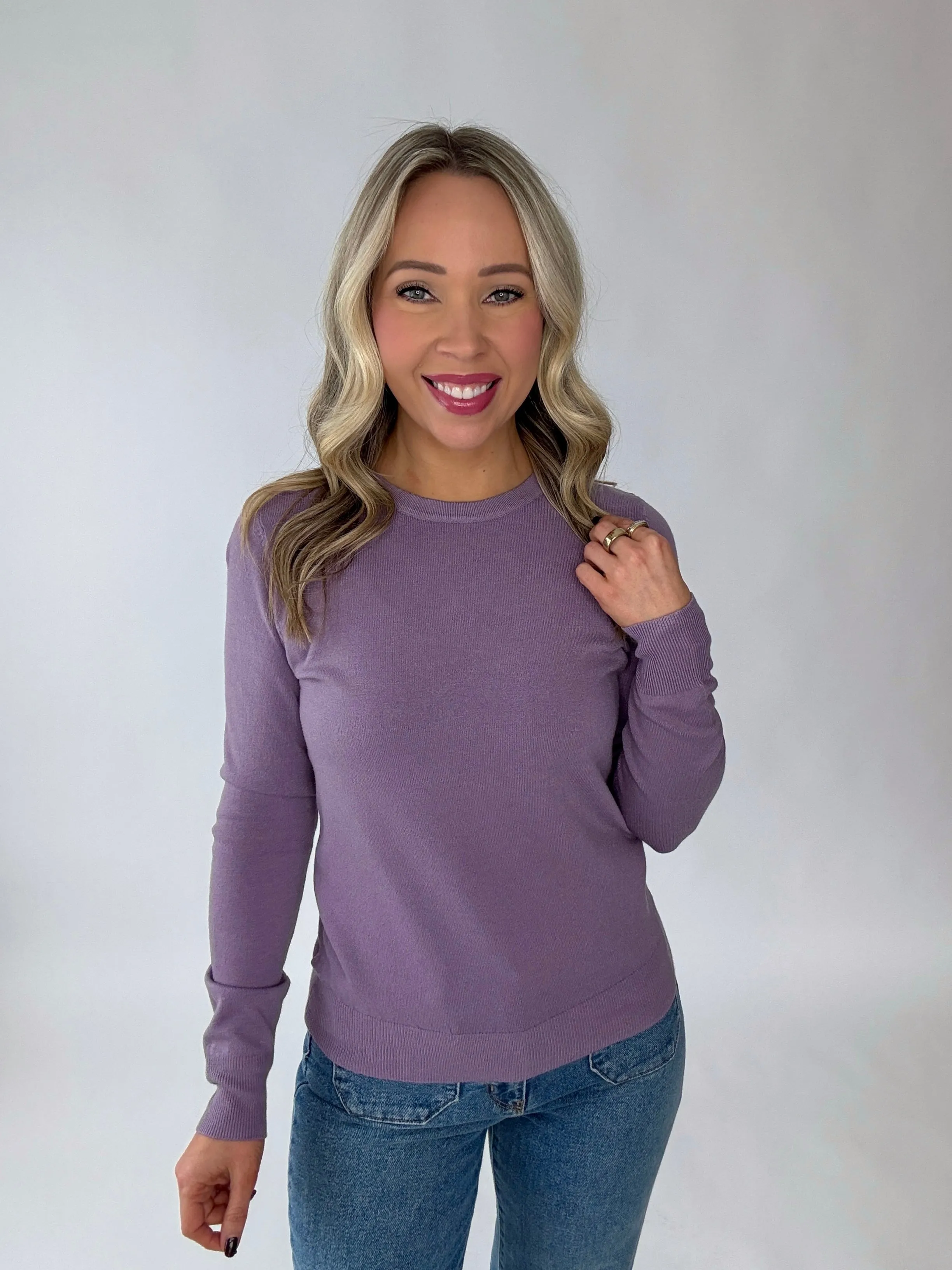 Falling For You Lightweight Sweater - Lavender