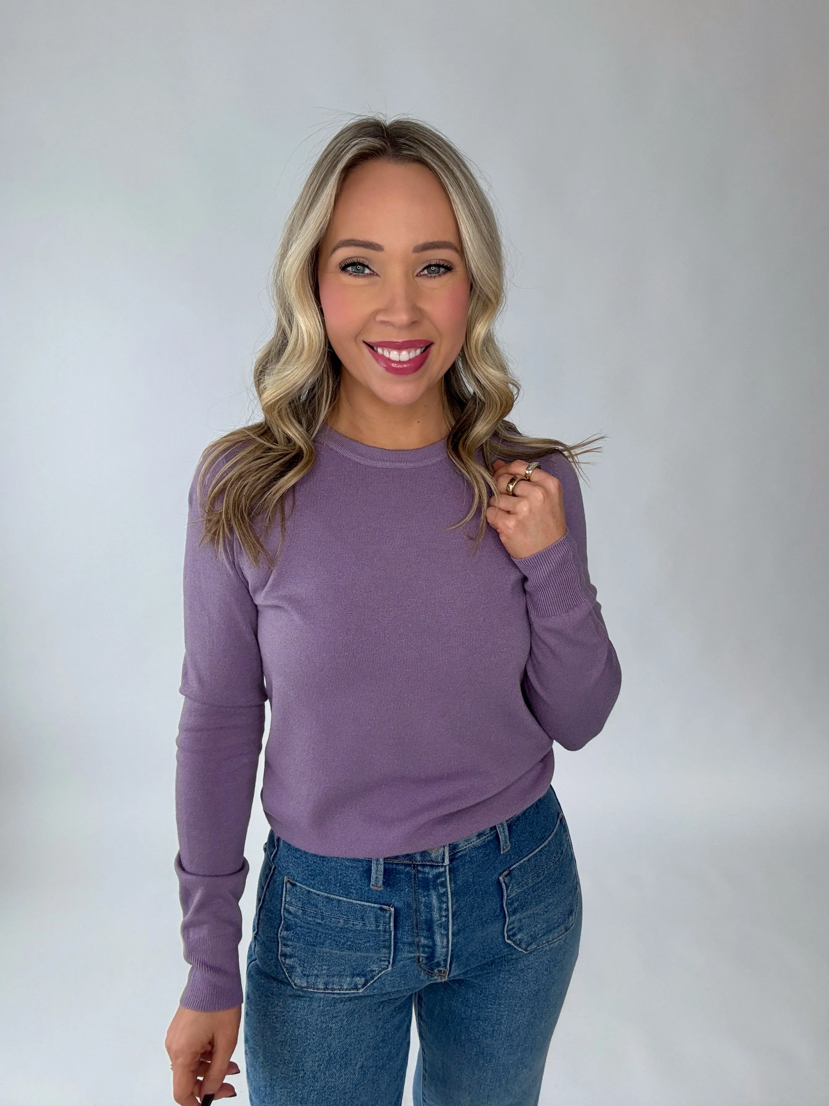 Falling For You Lightweight Sweater - Lavender