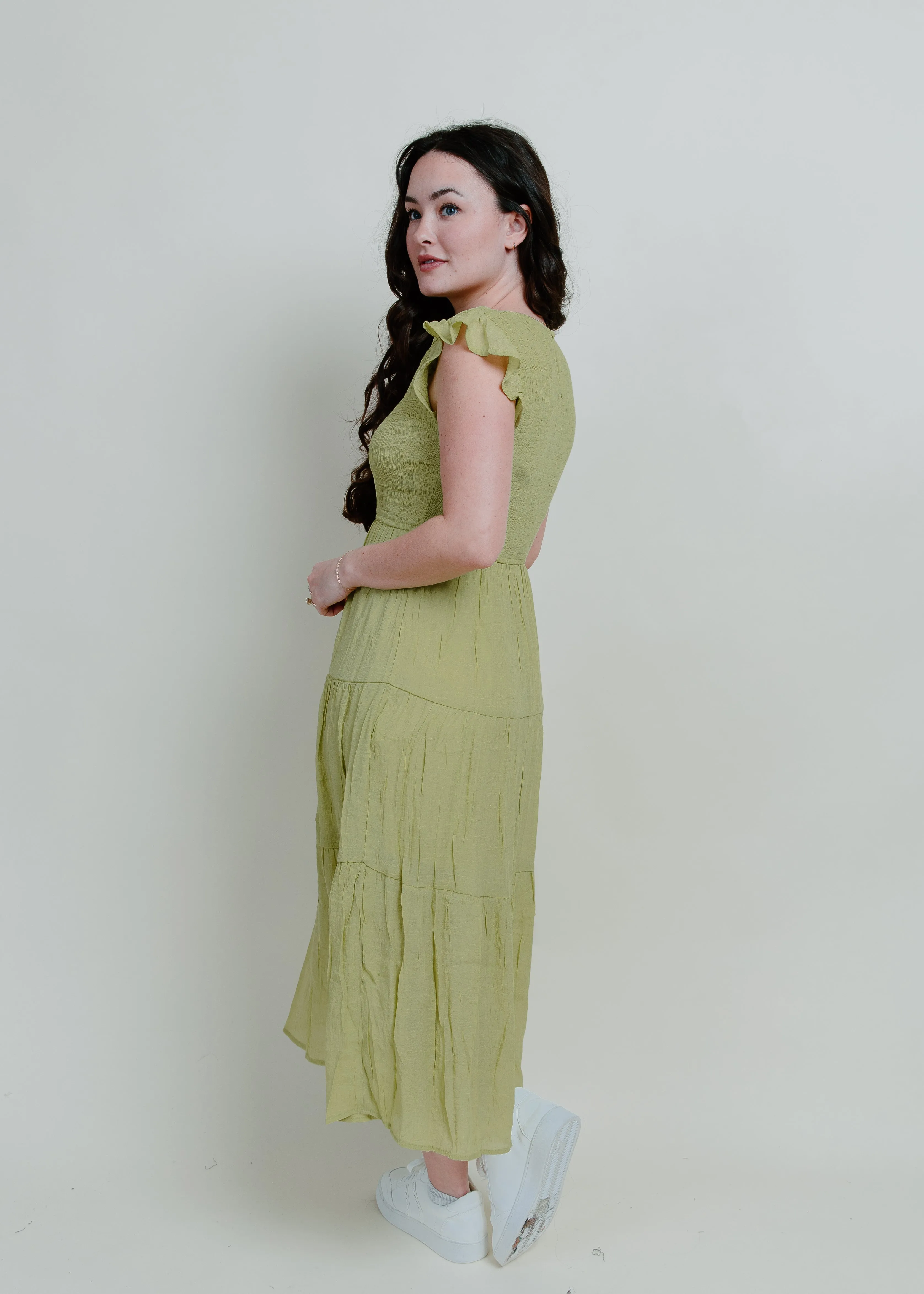 Faye Midi Dress - Lime