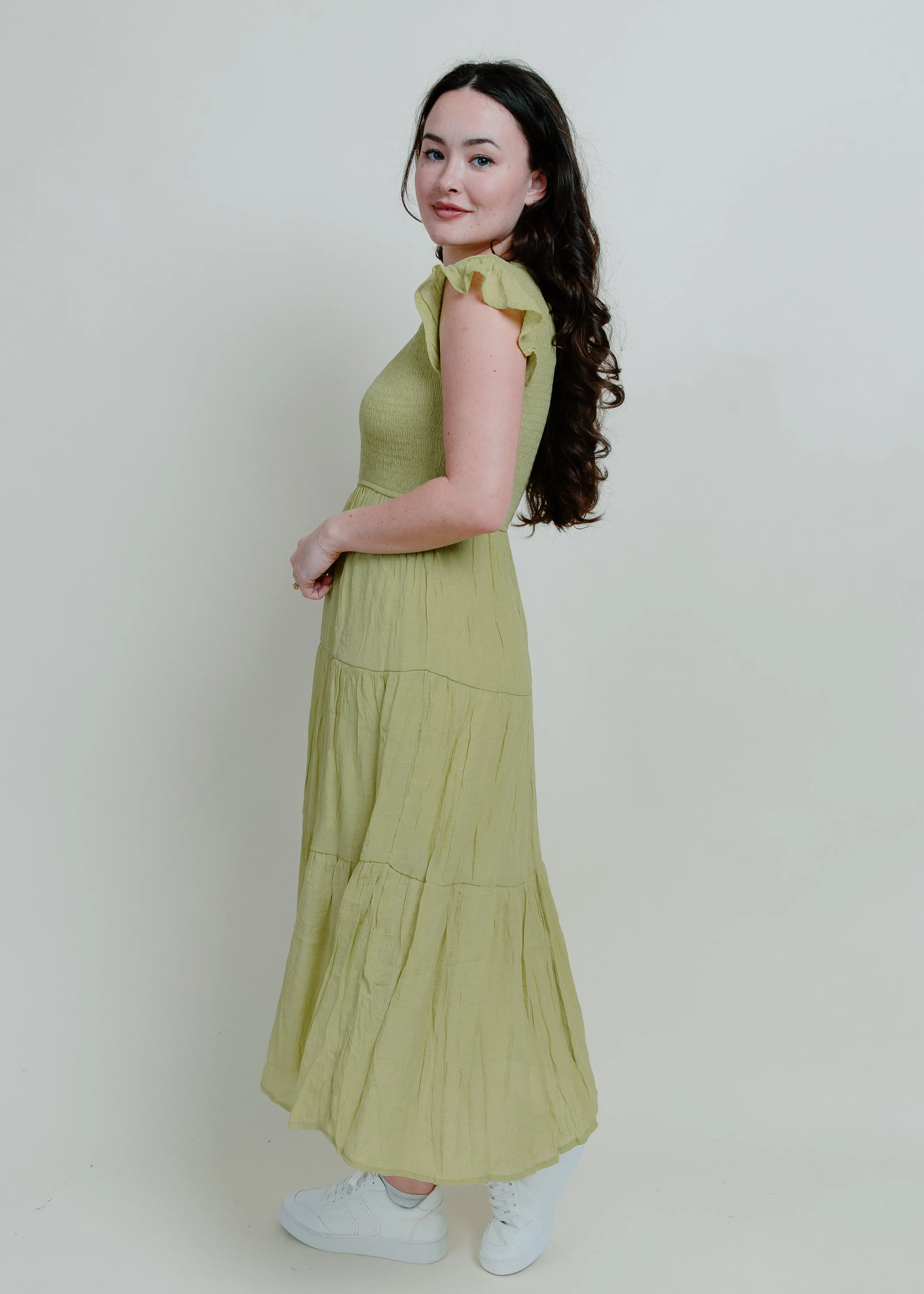 Faye Midi Dress - Lime