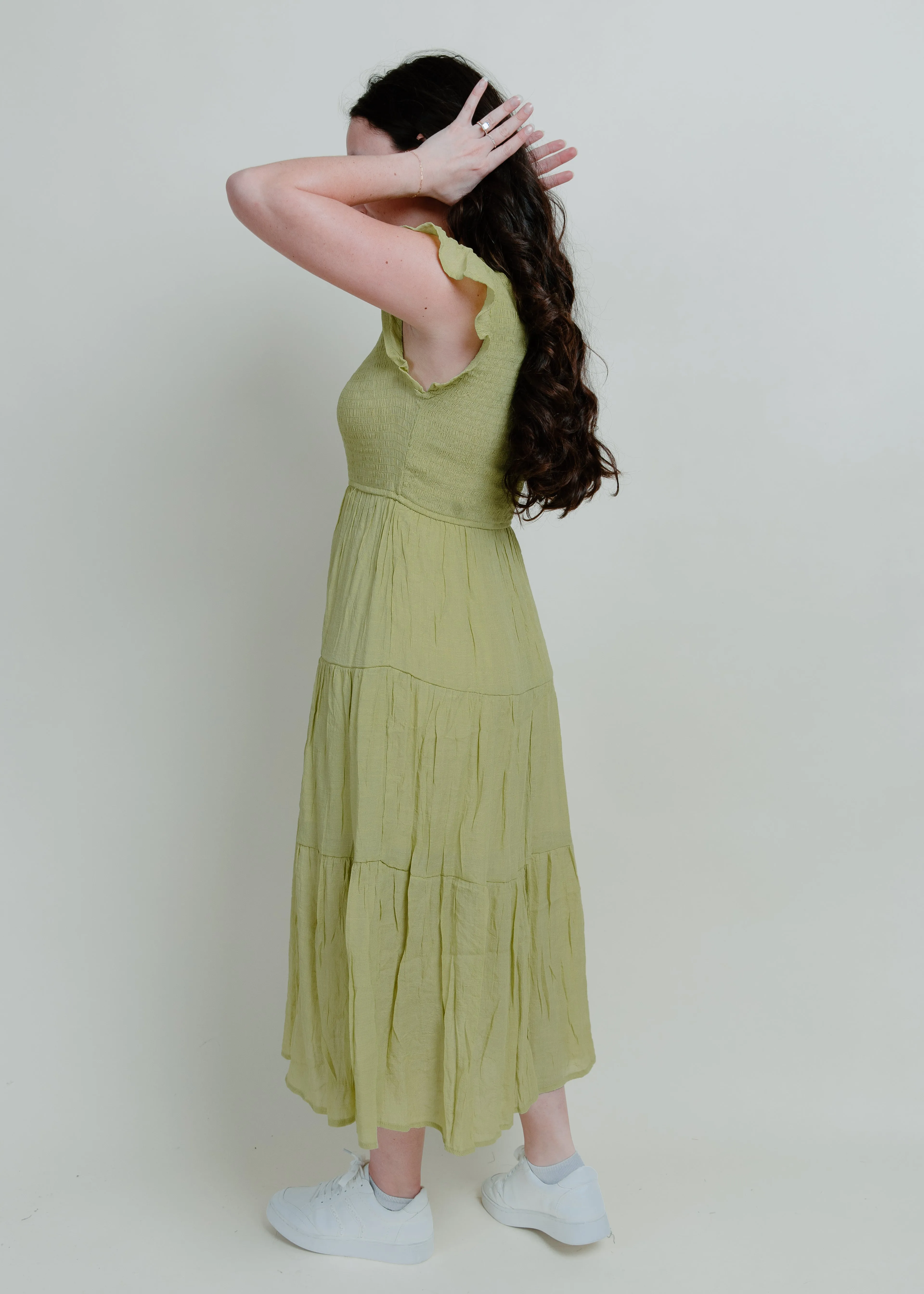 Faye Midi Dress - Lime