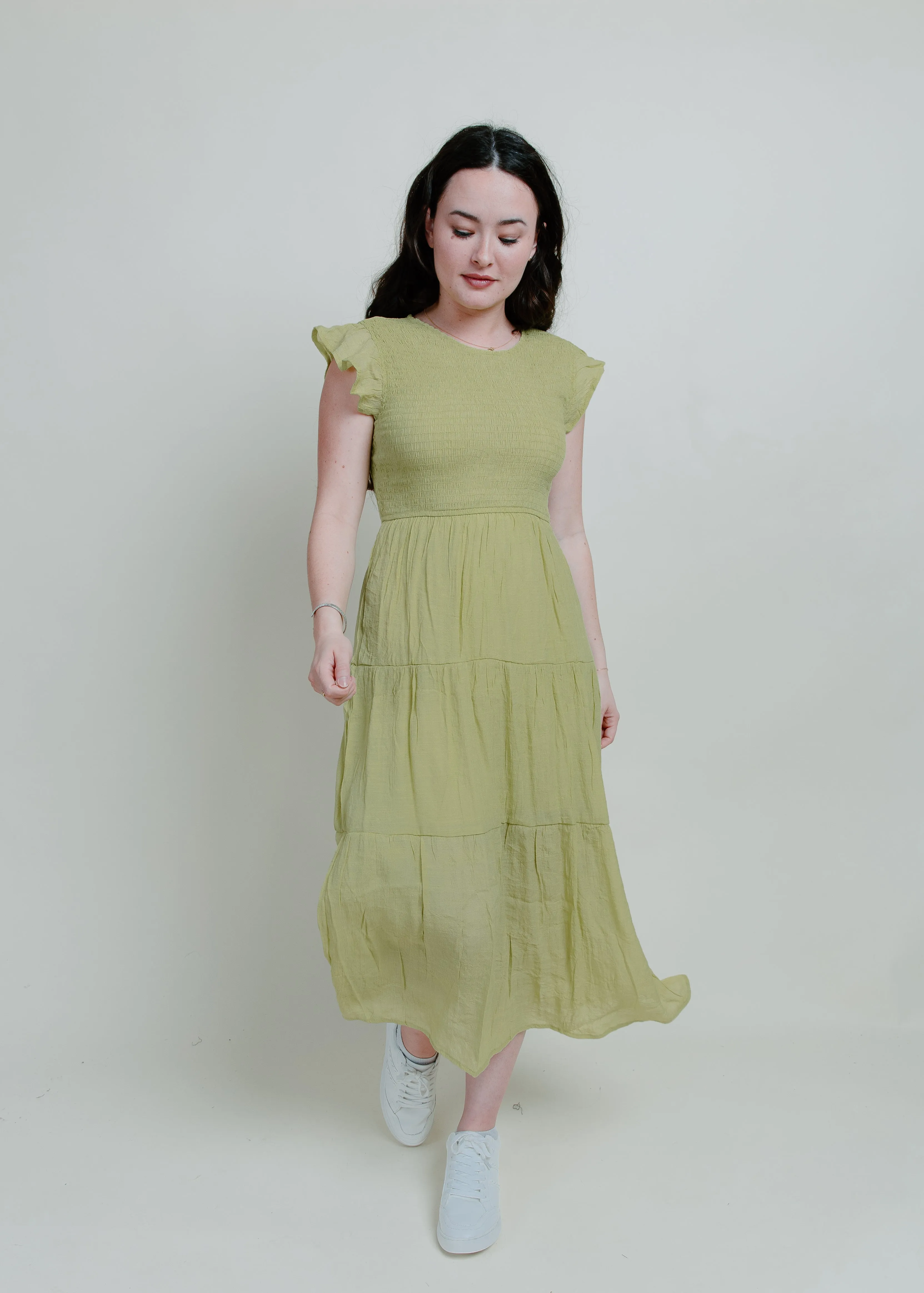 Faye Midi Dress - Lime