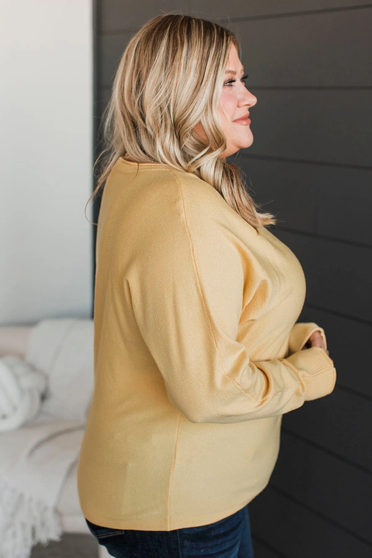 Feeling Devoted Knit Dolman Sweater- Yellow