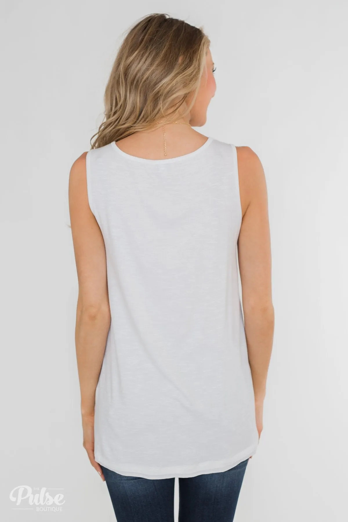 Fill My Days Lace Detailed Tank Top- Off White