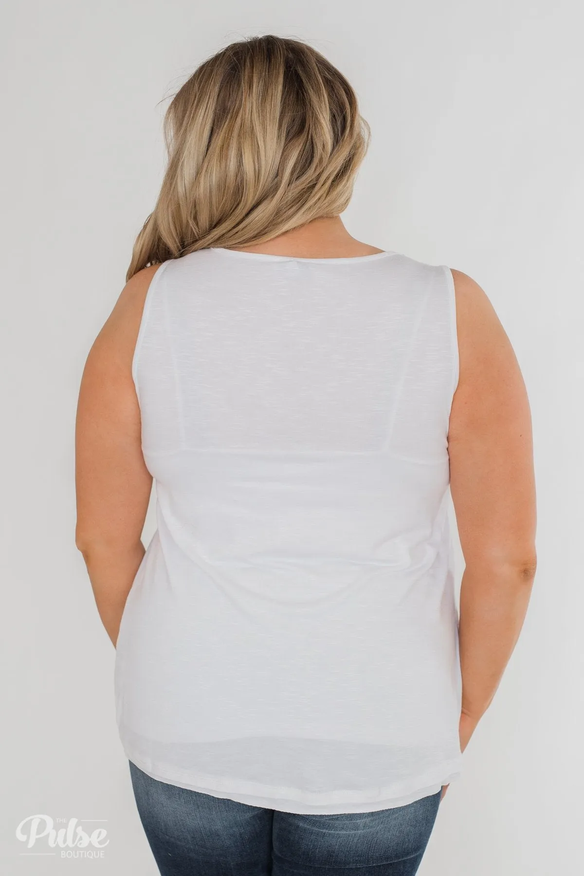 Fill My Days Lace Detailed Tank Top- Off White