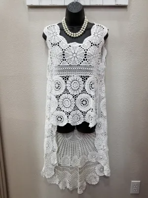 FINAL SALE  Was $42.99 - 4 Color Ways - High/Low Crochet Top
