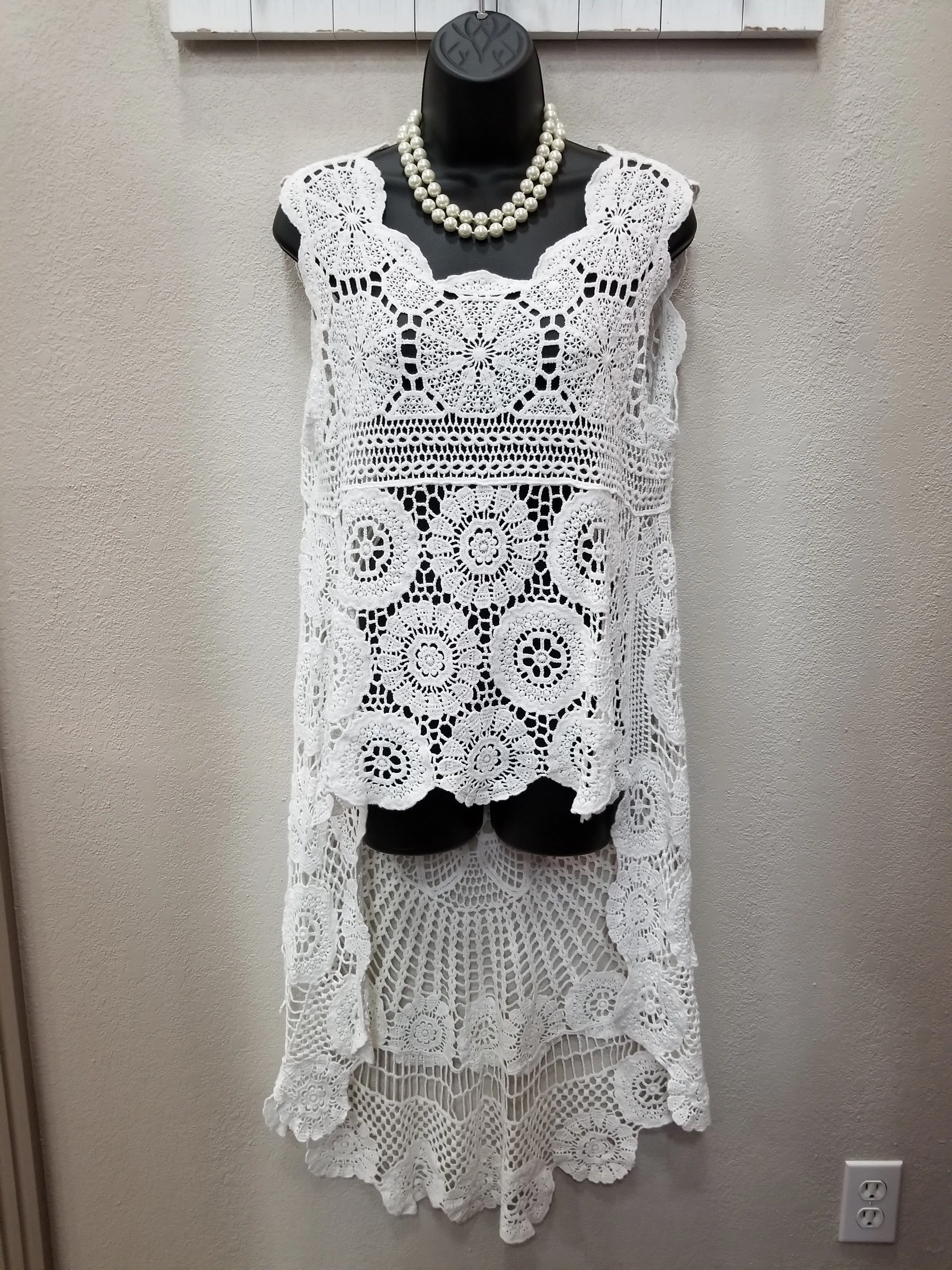 FINAL SALE  Was $42.99 - 4 Color Ways - High/Low Crochet Top
