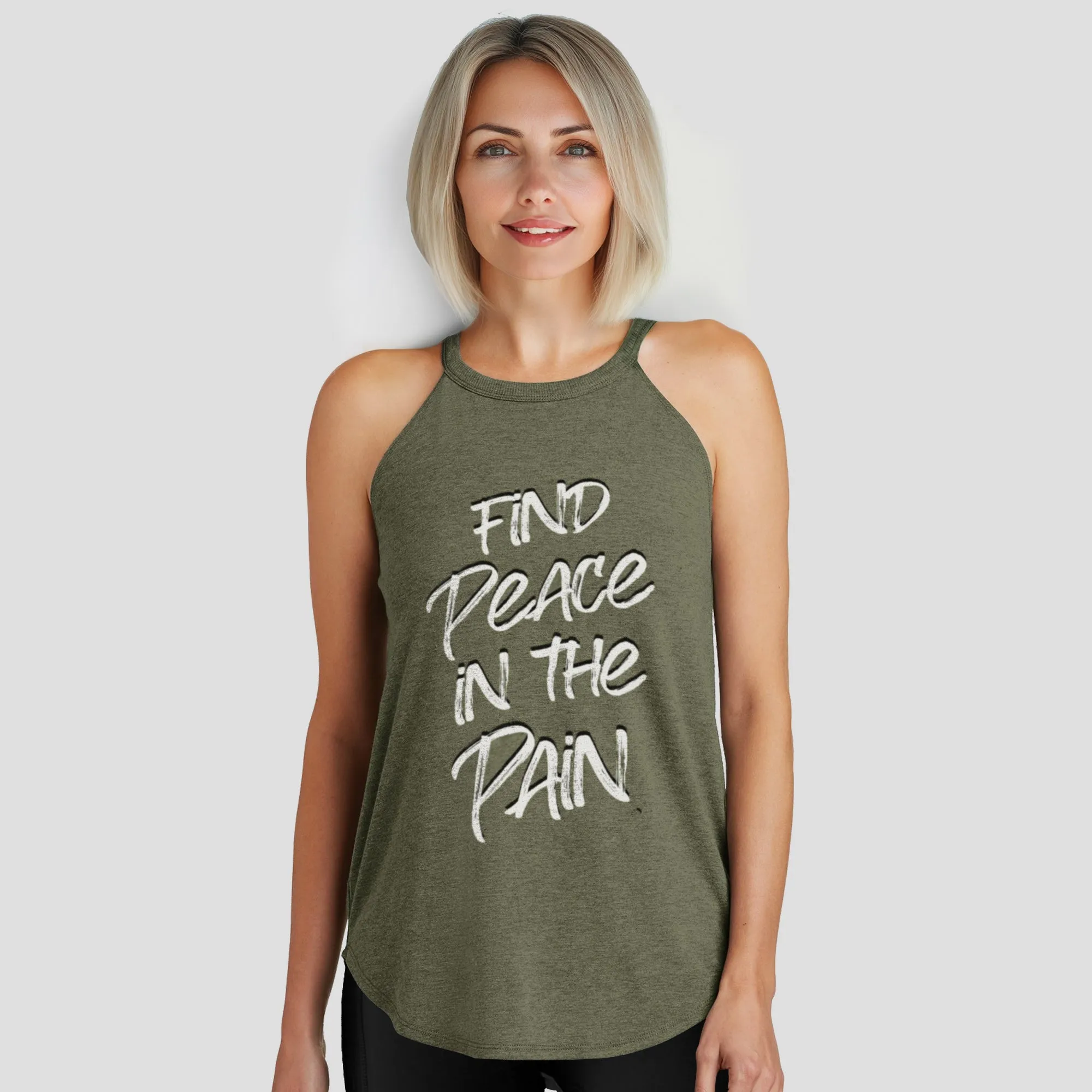 Find Peace in the Pain Rocker Tank Top
