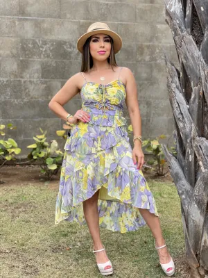 Floral Halter Midi Dress