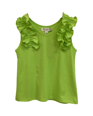 Forever Young Neon Green Ruffle Tank..