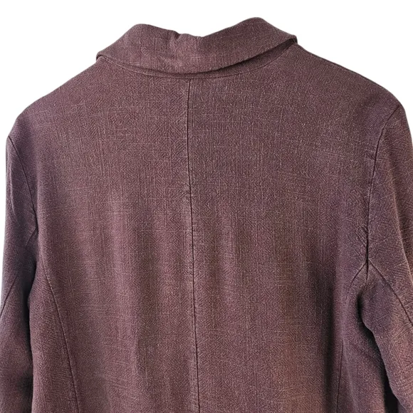 Free People Misha Linen Blend Oversized Chocolate Lava Blazer Jacket Size 6