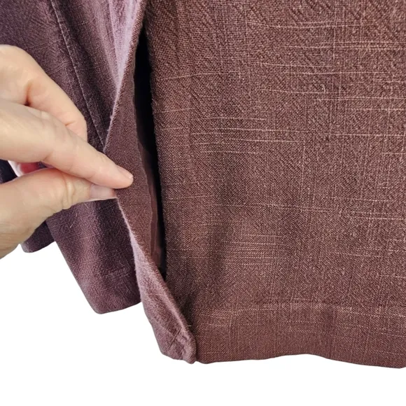 Free People Misha Linen Blend Oversized Chocolate Lava Blazer Jacket Size 6