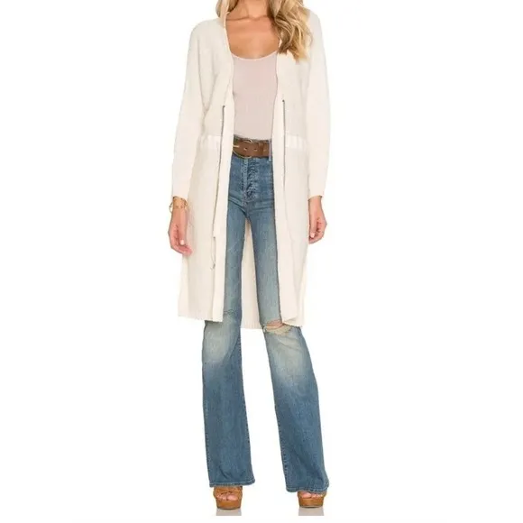 Free People XS Soul Sis. Full zip. Long line. Cardigan. Boho. Minimalist.