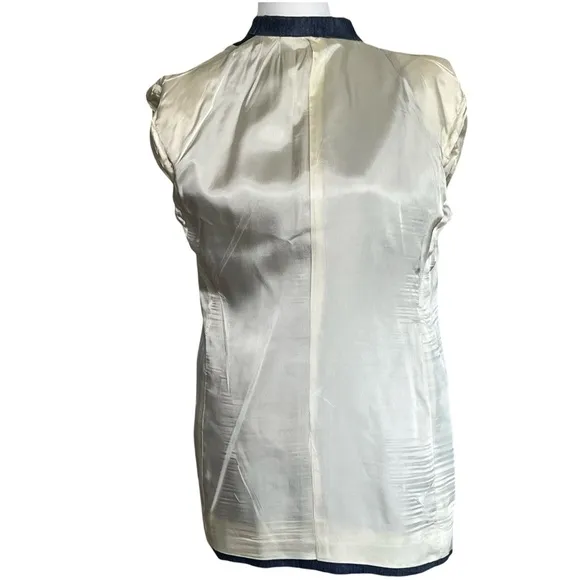 FREEDBERG Madrigal Carmel Copley Linen Double Breasted Blazer Women’s Sz 8 Blue