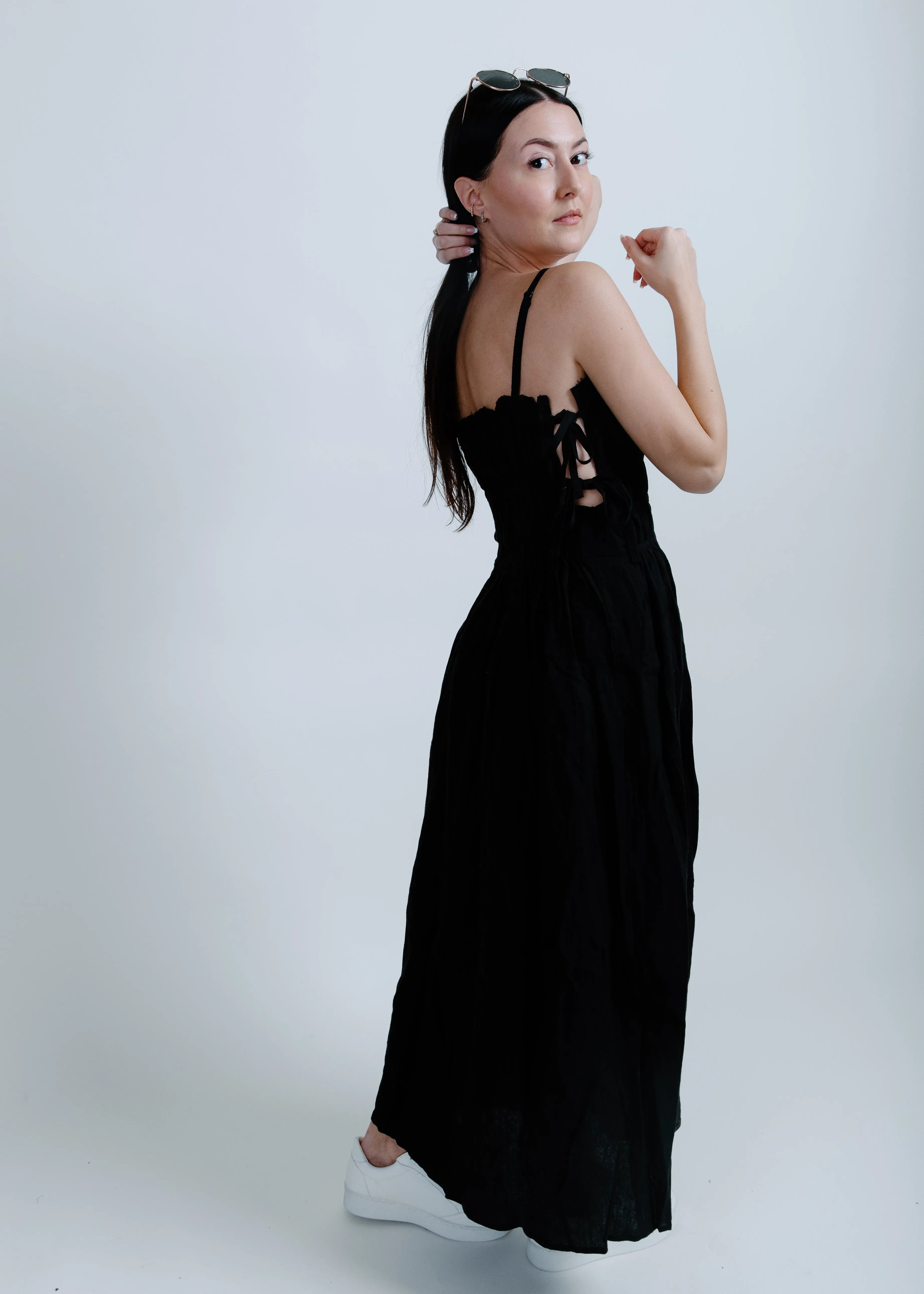 Gabrielle Midi Dress - Black