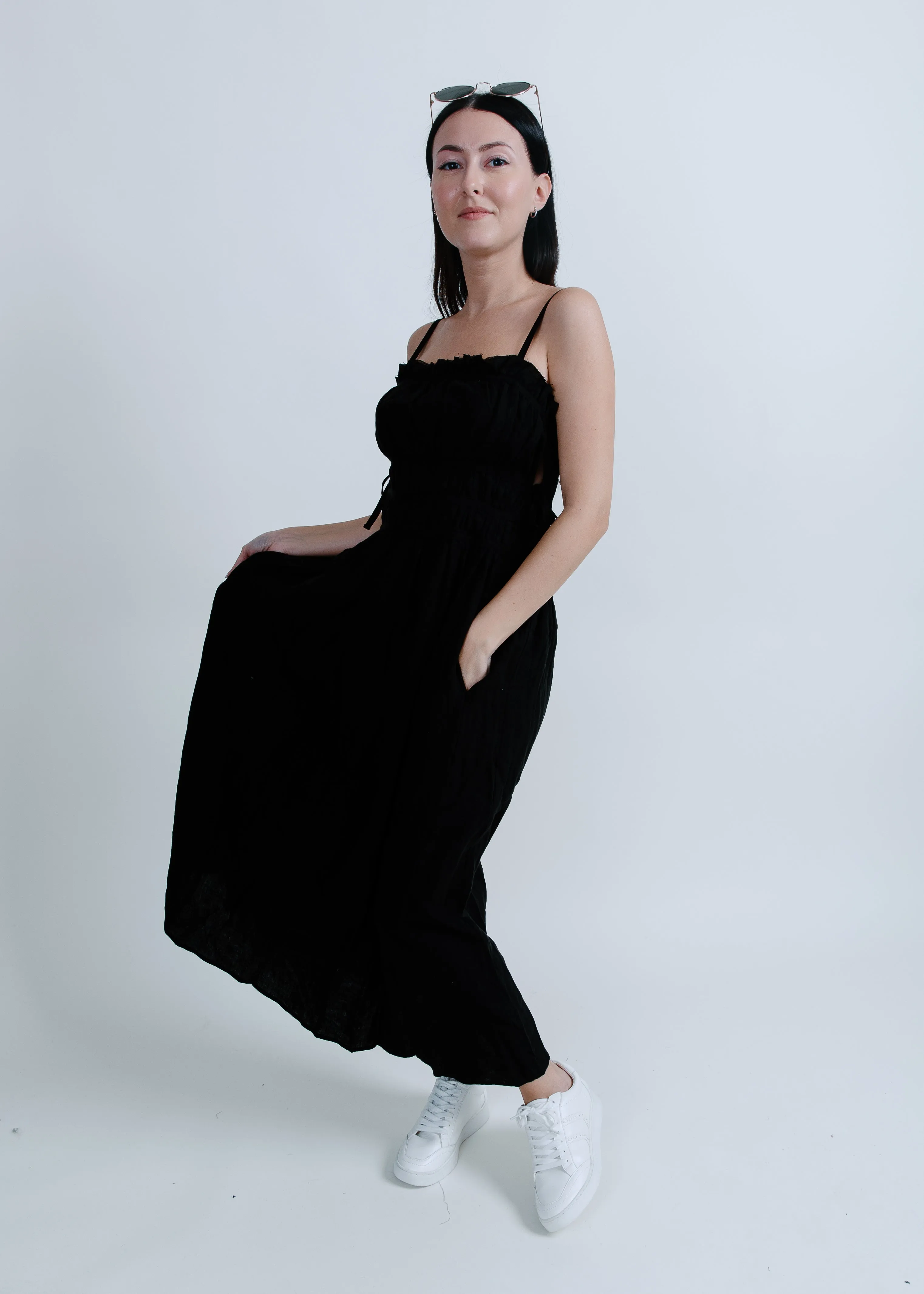 Gabrielle Midi Dress - Black