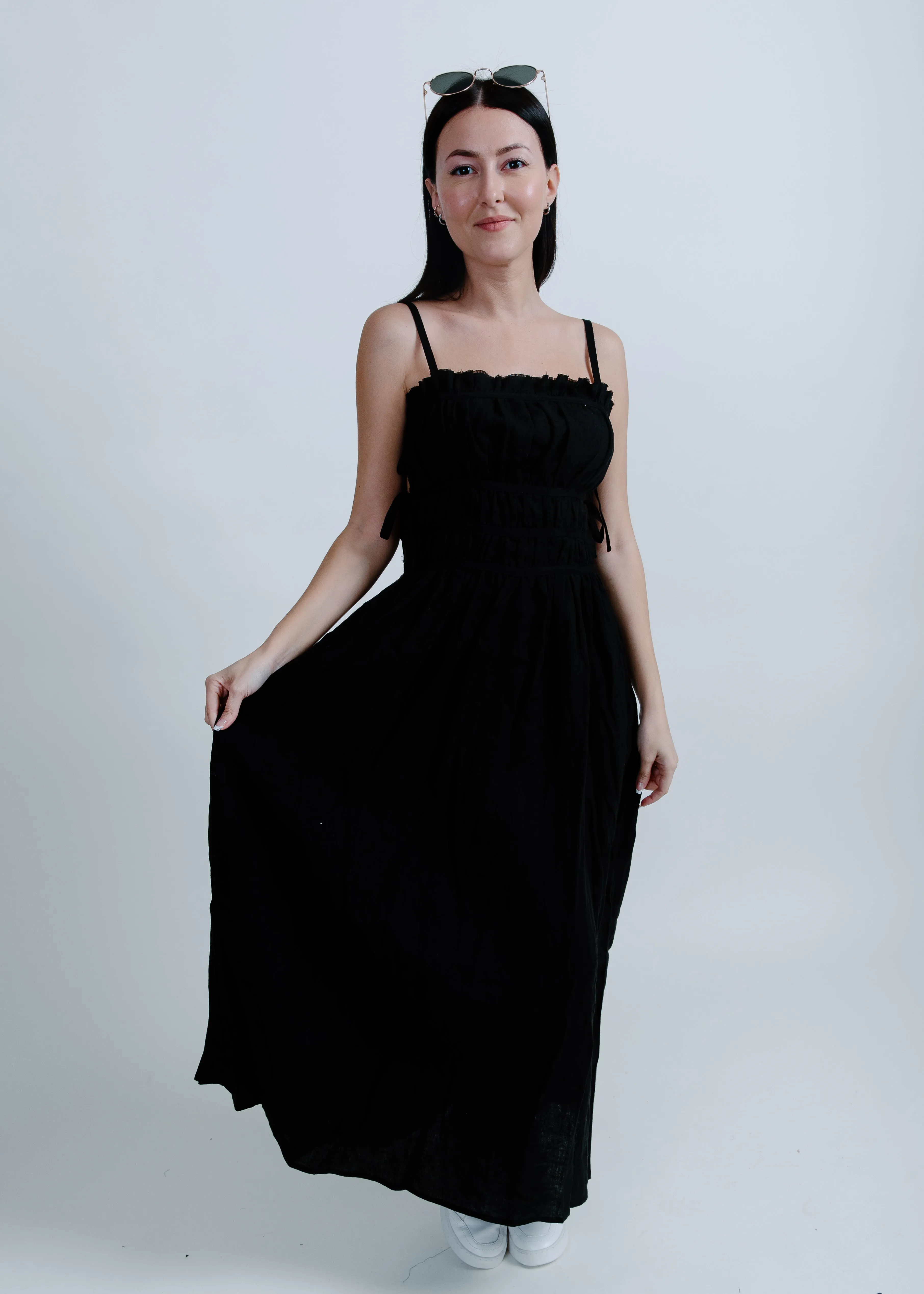Gabrielle Midi Dress - Black