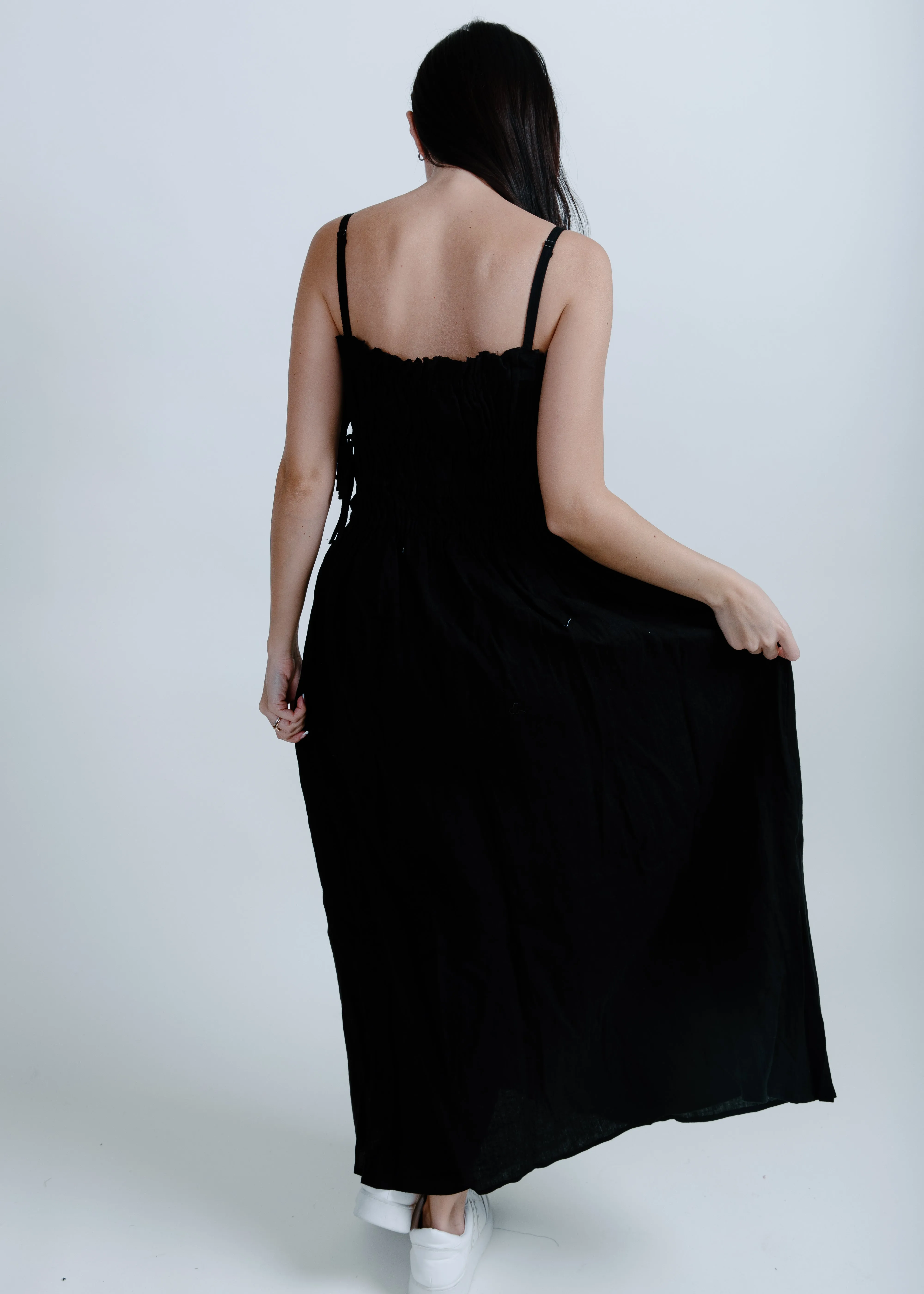 Gabrielle Midi Dress - Black
