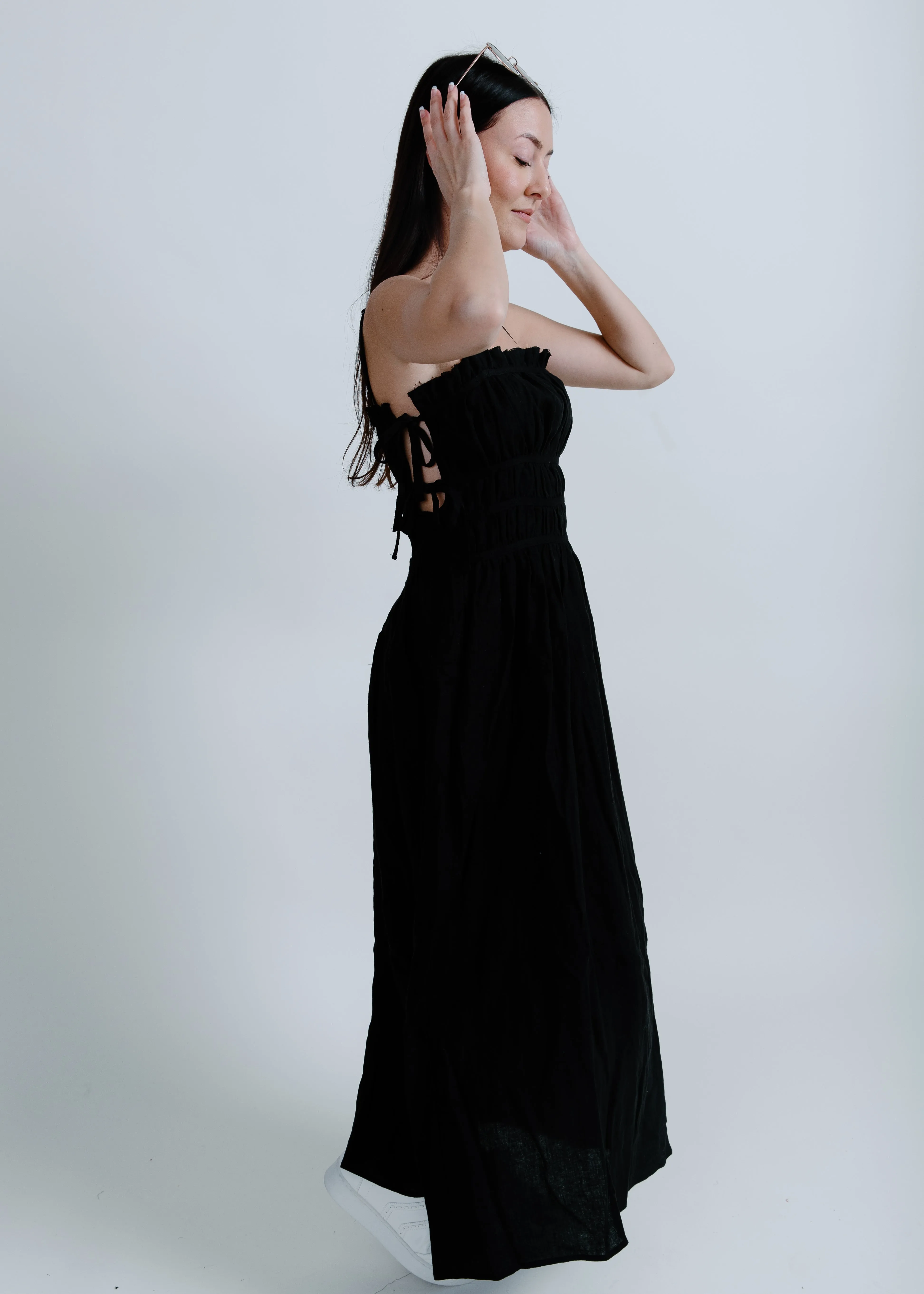 Gabrielle Midi Dress - Black