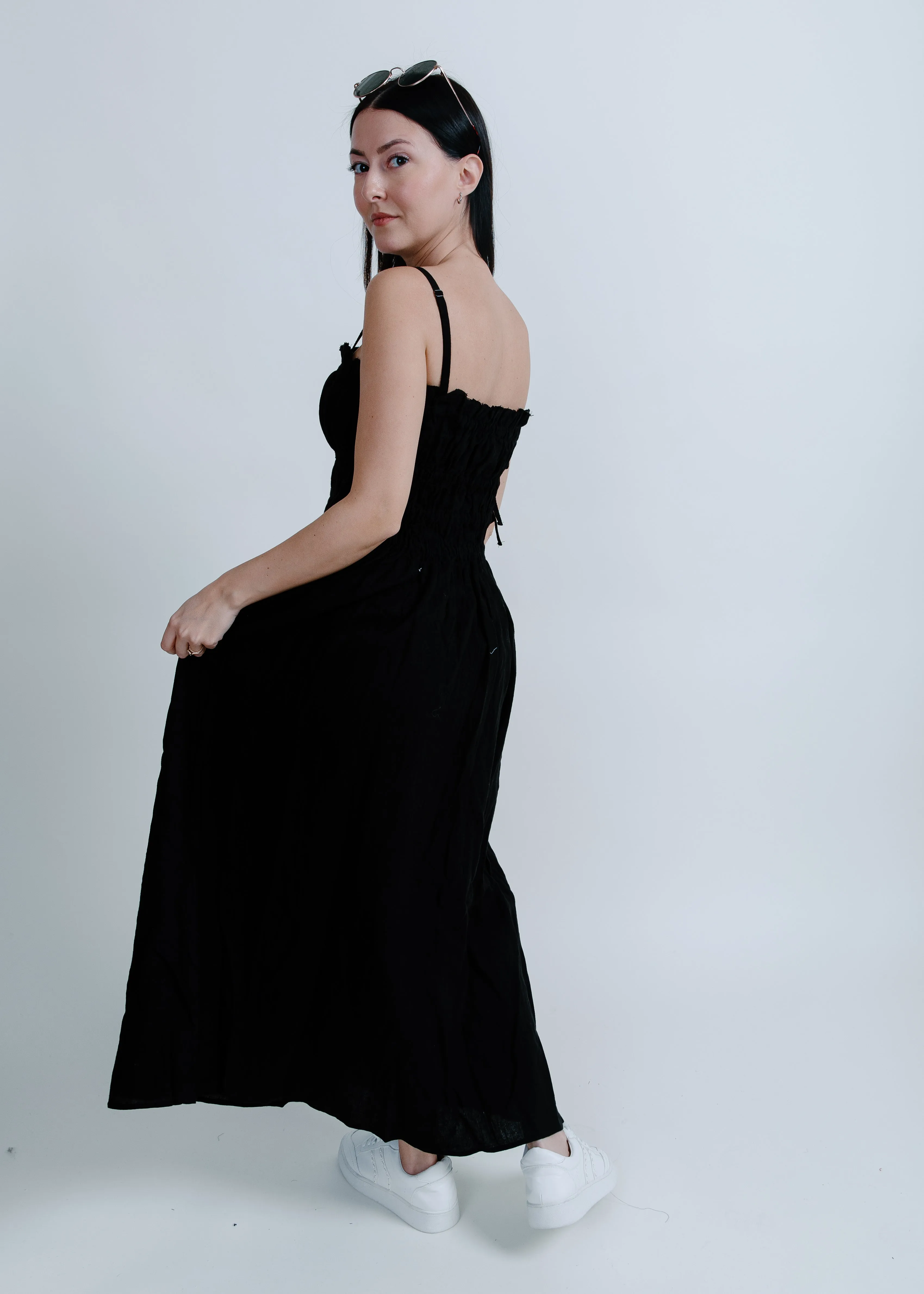 Gabrielle Midi Dress - Black