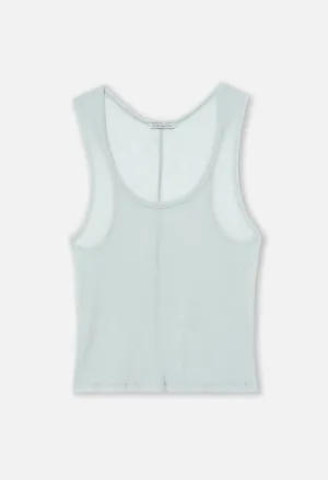 Gauze Rib Tank / Sky