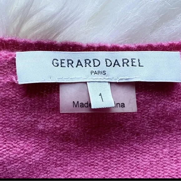 GERARD DAREL Paris 100% Cashmere Oversized Sweater Sz 1 / SMALL Lightweight Pink