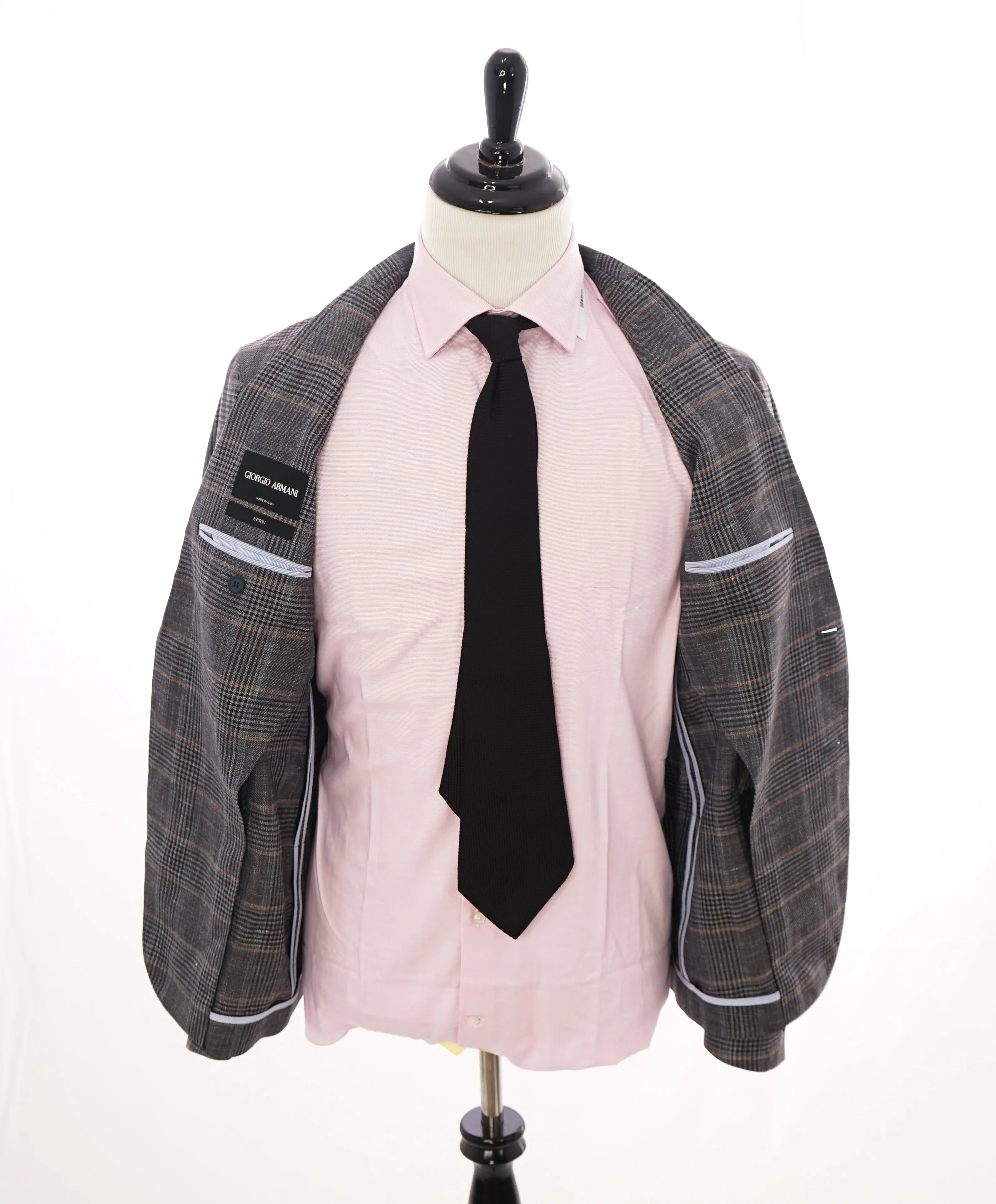 GIORGIO ARMANI - “UPTON” Wool/Silk/Linen Bold Glen Plaid Check Blazer -  42S
