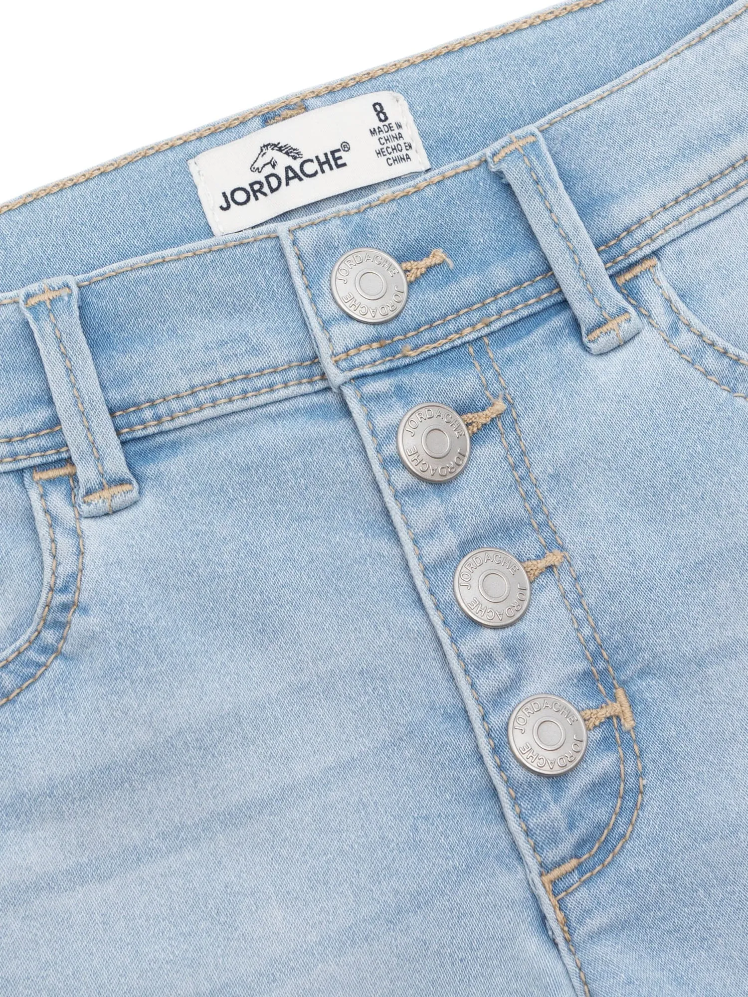 Girls Exposed Button Bermuda Shorts