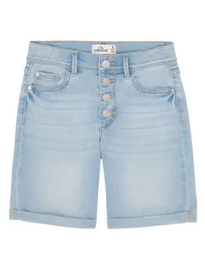 Girls Exposed Button Bermuda Shorts