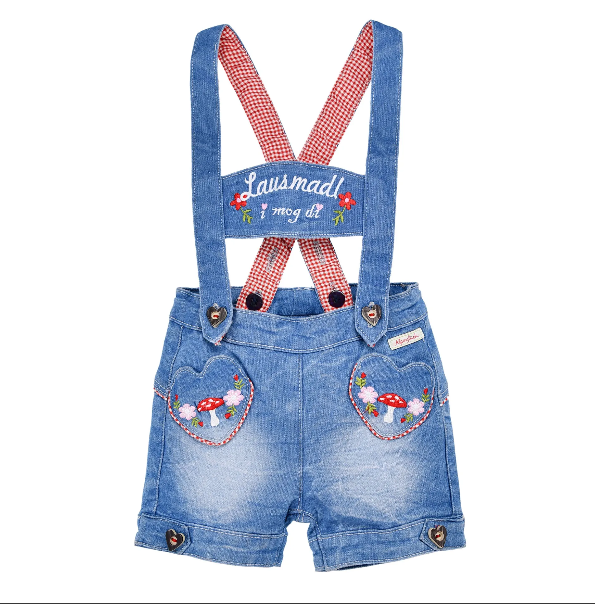 Girls Trachten Bib Shorts 'Lausmadl' Denim (discontinued)