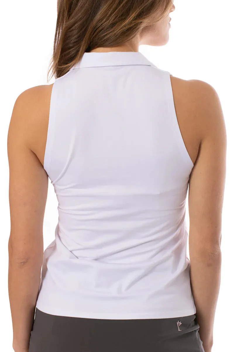 Golftini Sleeveless LISA Polo - White