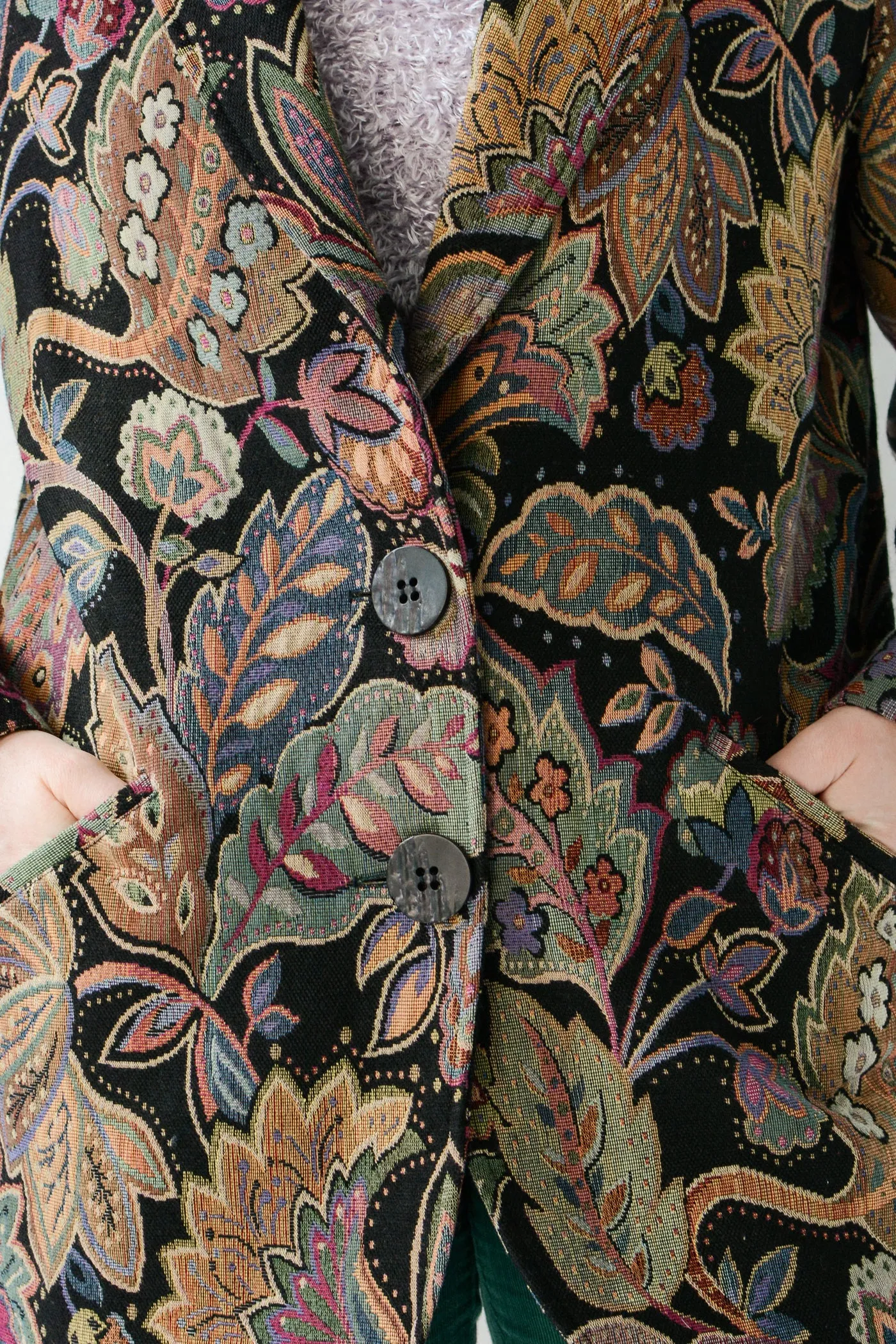 Gorgeous Jewel Tone Floral Tapestry Blazer
