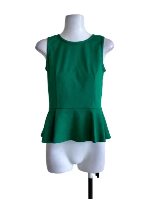 Green Sleeveless Peplum Top