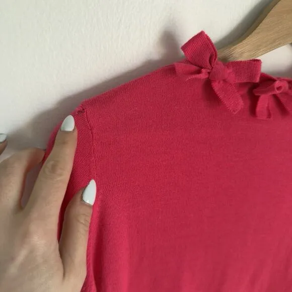 GRETCHEN SCOTT | Breakfast At Tiffany’s Wool Pink Easter Cardigan Bows | Size L