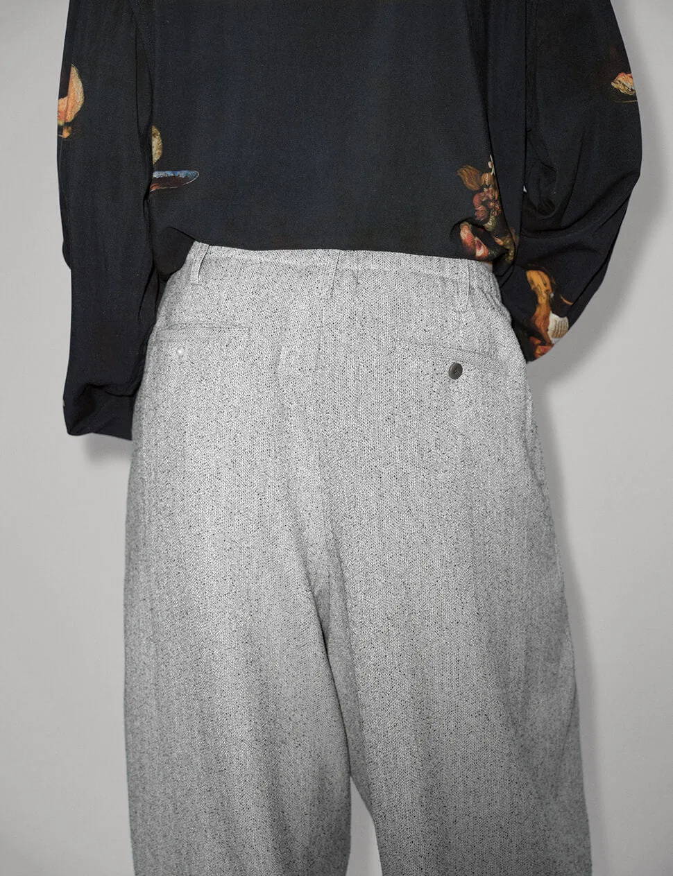 Grey Drawstring Suit Pants