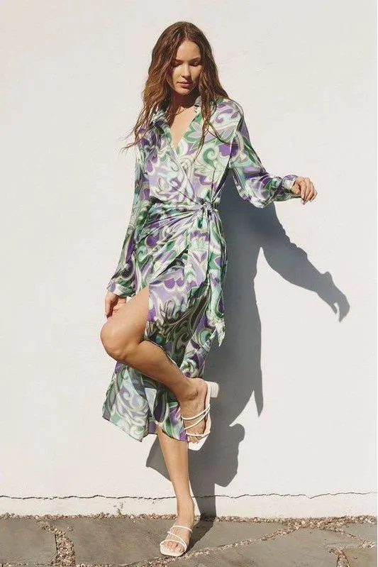 Groovy Girl Midi Shirt Wrap Dress