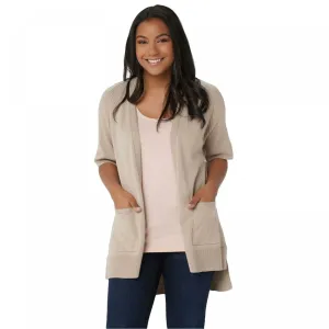 H by Halston Women's Raglan Short-Sleeve Hi-Low Cardigan Sweater