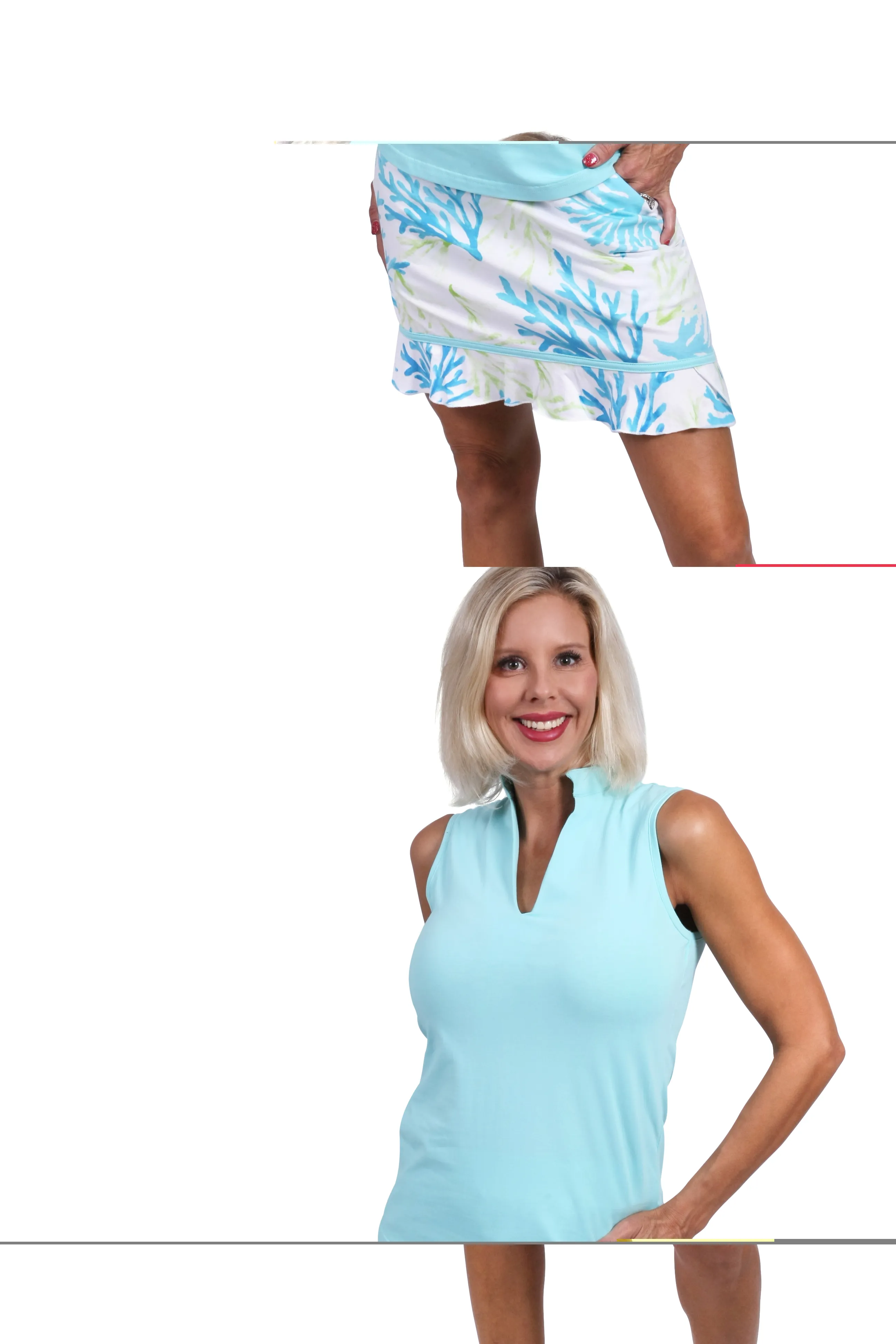 Hadley Sleeveless Top Aqua