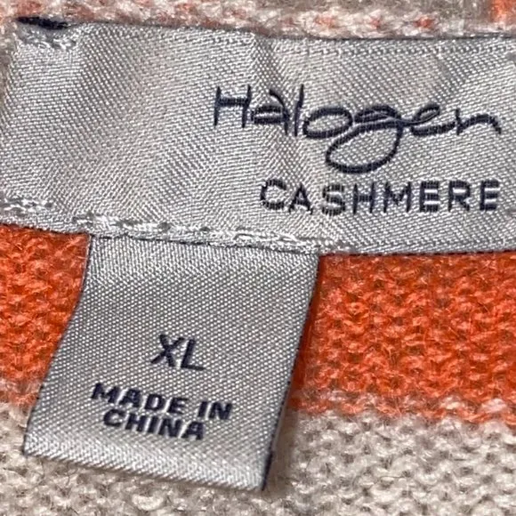 HALOGEN cashmere striped sweater