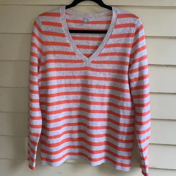 HALOGEN cashmere striped sweater