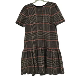 Halogen X Atlantic-Pacific Drop Waist Houndstooth Midi Dress Size Medium