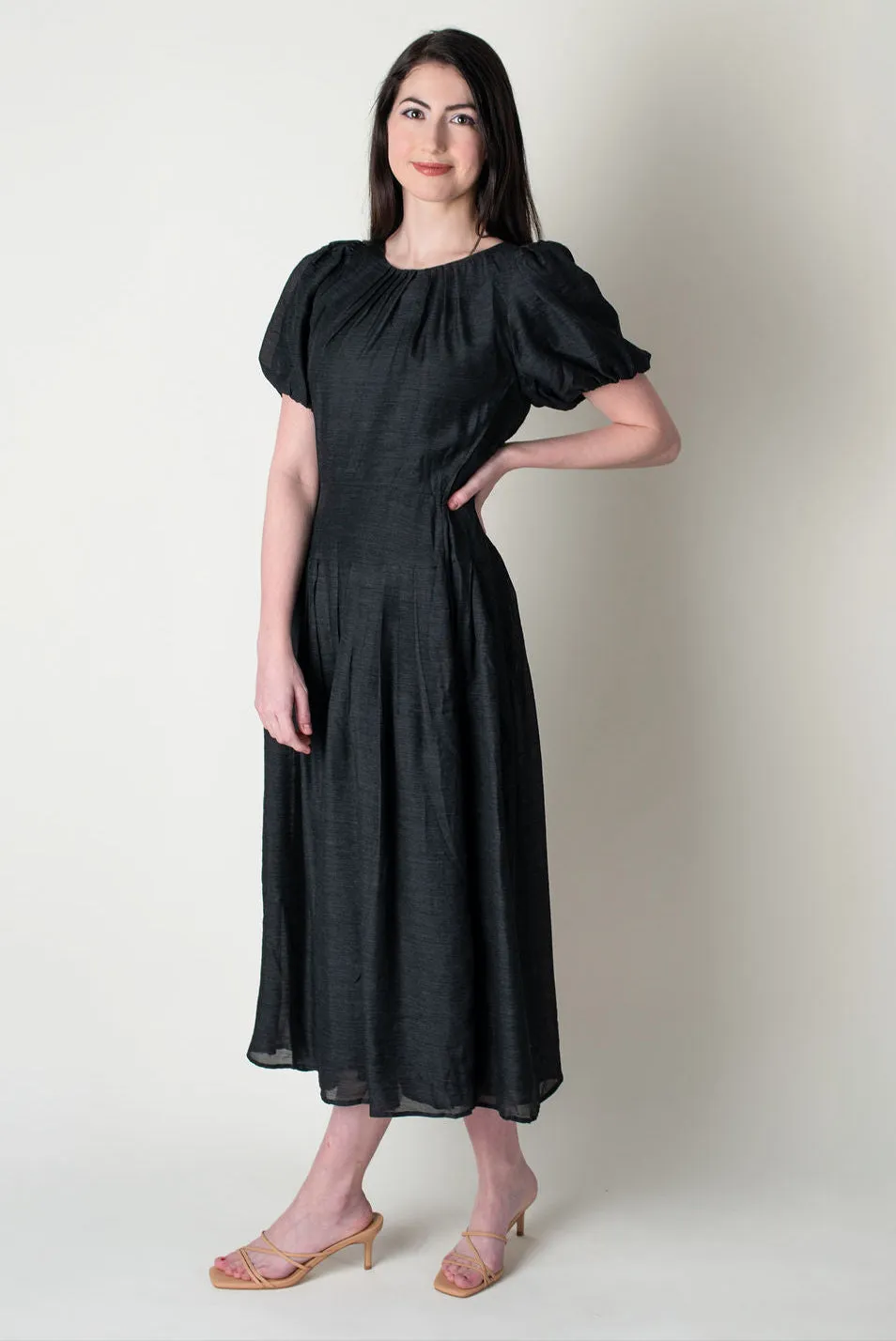 Her Muse Puff Sleeve Midi Dress