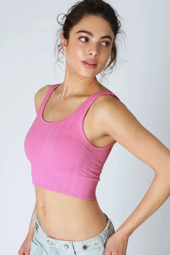 Herringbone Crop Top - Various Colors