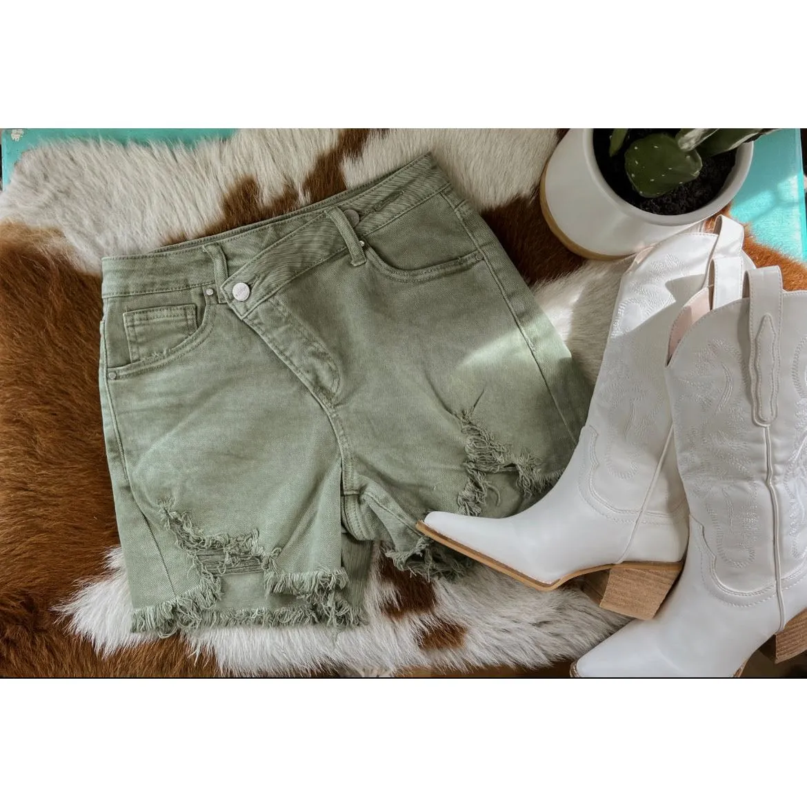 High Rise Cross Over Shorts