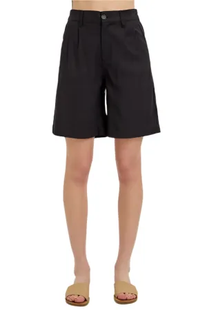 High Rise Pleated Front Shorts