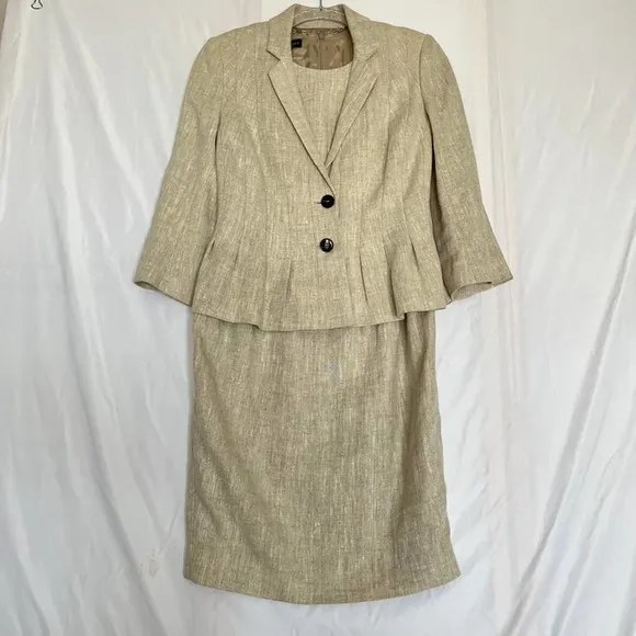 HOBBS LINEN DRESS BLAZER SET WIMEN Size US 0-2/UK8