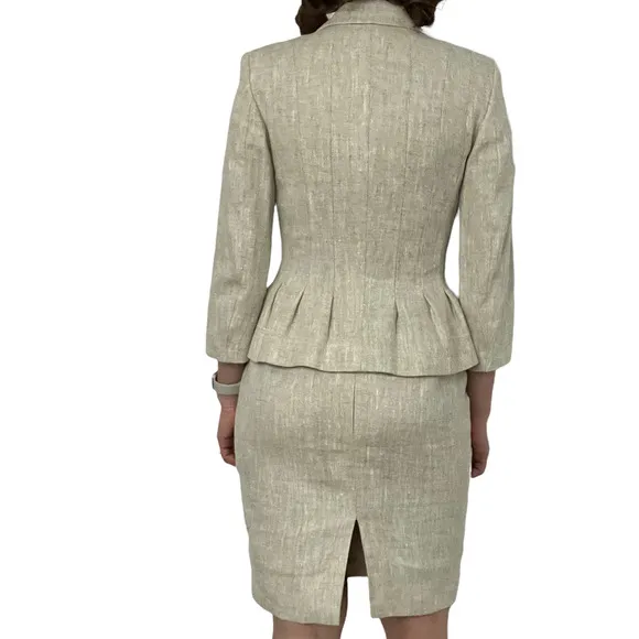HOBBS LINEN DRESS BLAZER SET WIMEN Size US 0-2/UK8