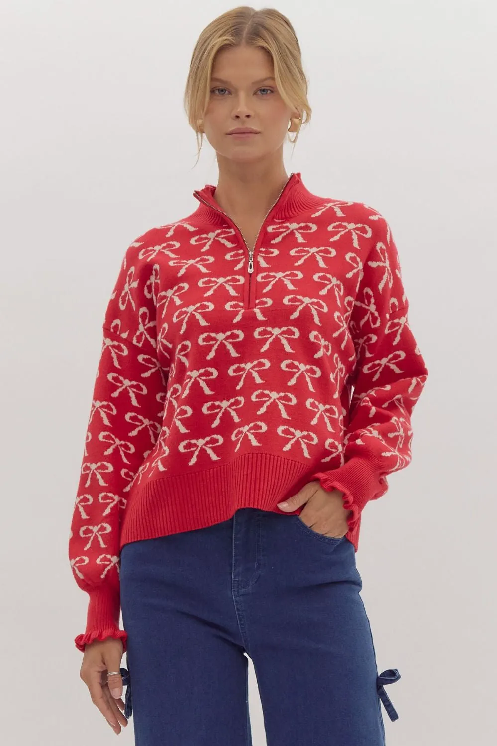 Holiday Half Zip Sweater
